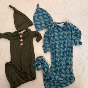 Newborn Bamboo gowns with matching hat